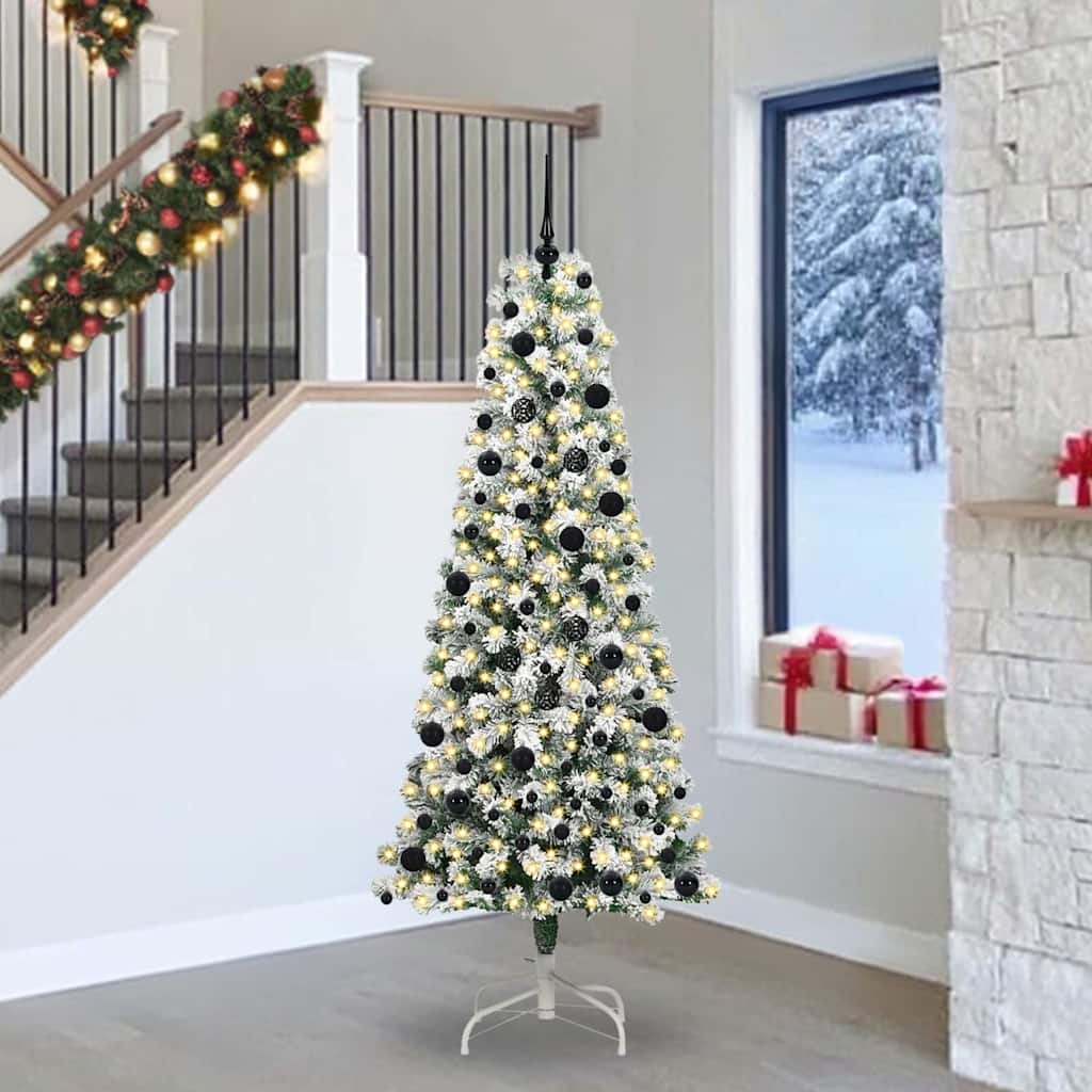 Künstlicher Weihnachtsbaum Klappbar Beschneit