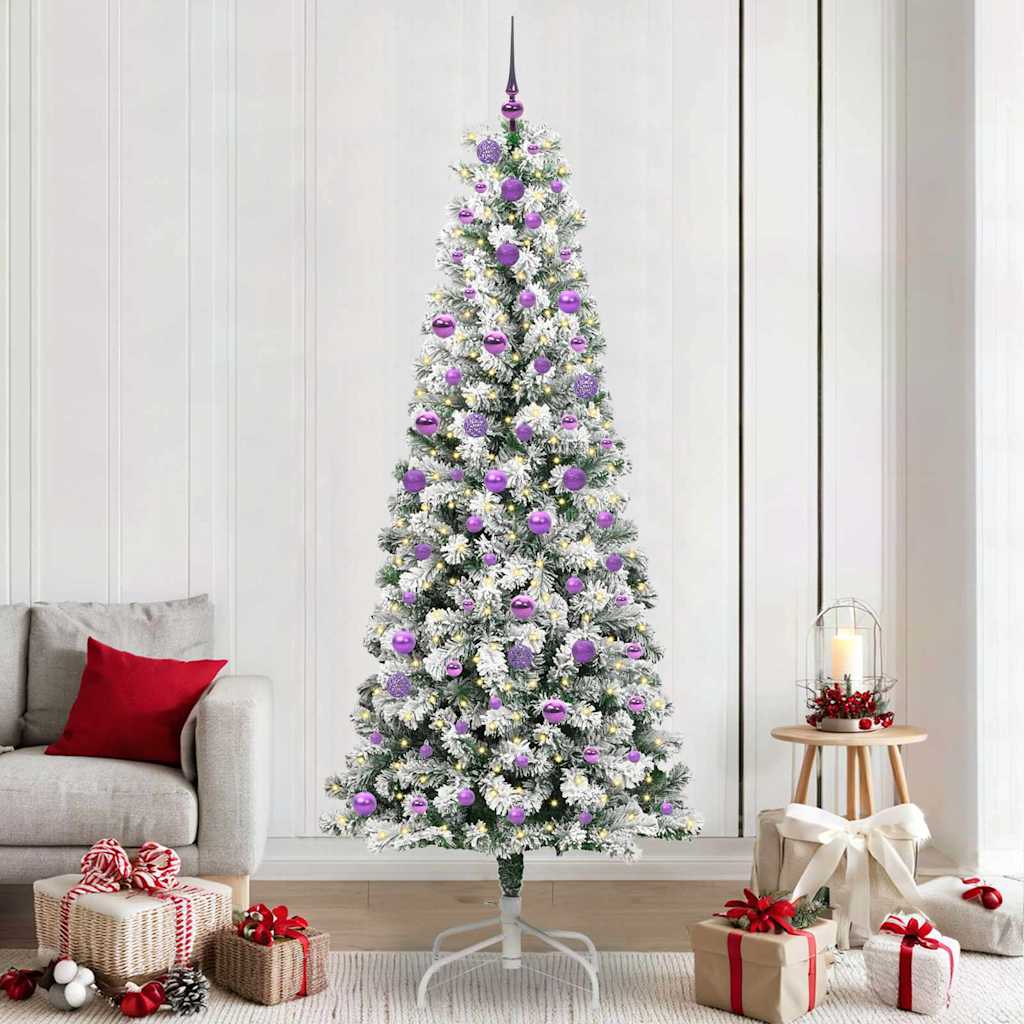 Künstlicher Weihnachtsbaum Klappbar Beschneit
