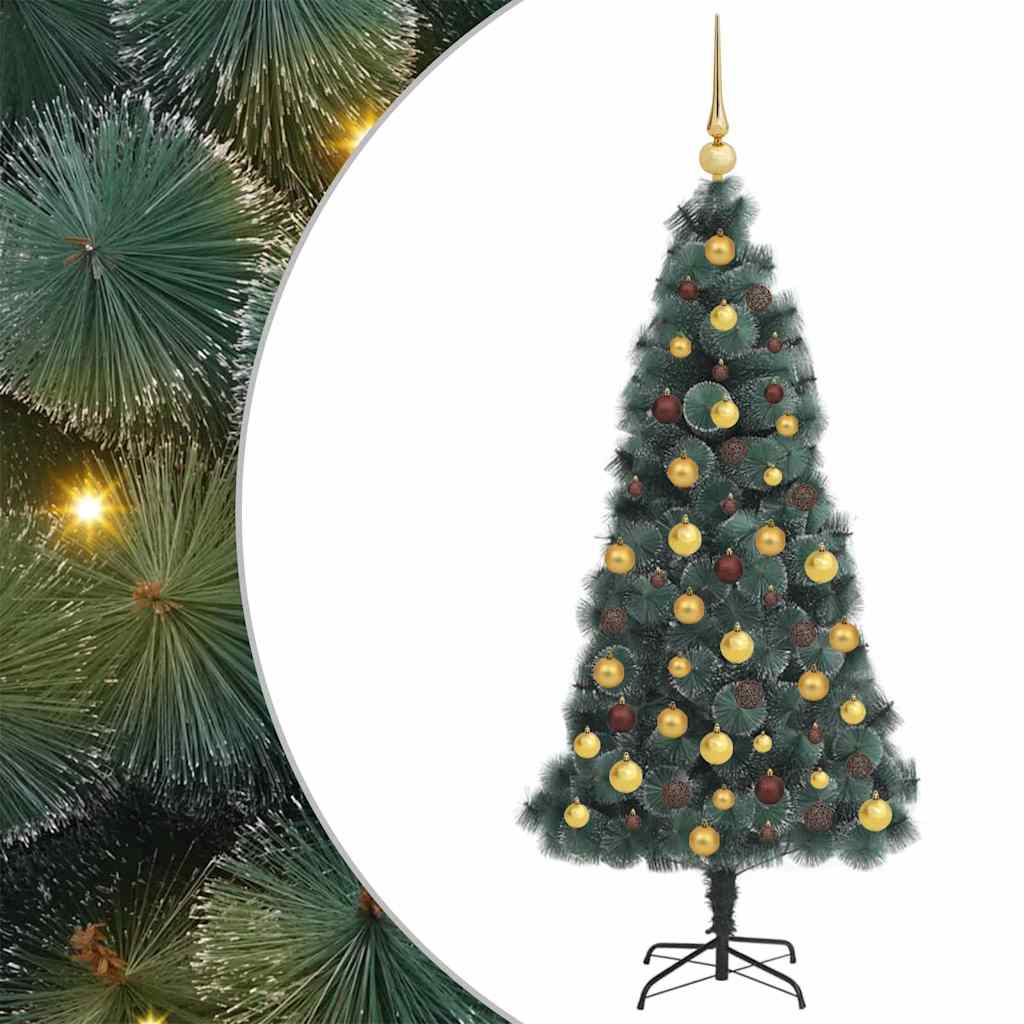 Künstlicher Beleuchteter Weihnachtsbaum Mit Kugel-Set 120 Cm