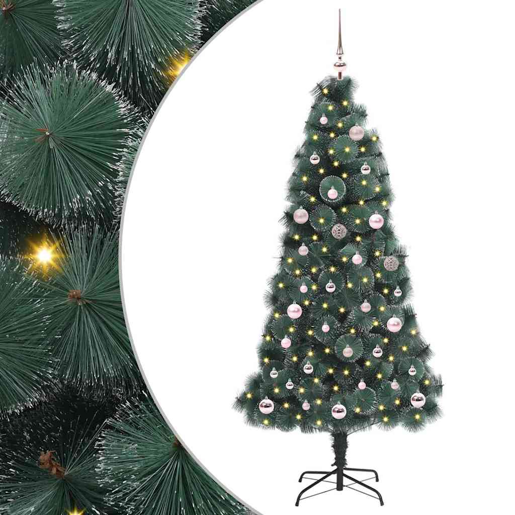 Künstlicher Beleuchteter Weihnachtsbaum Mit Kugel-Set 120 Cm