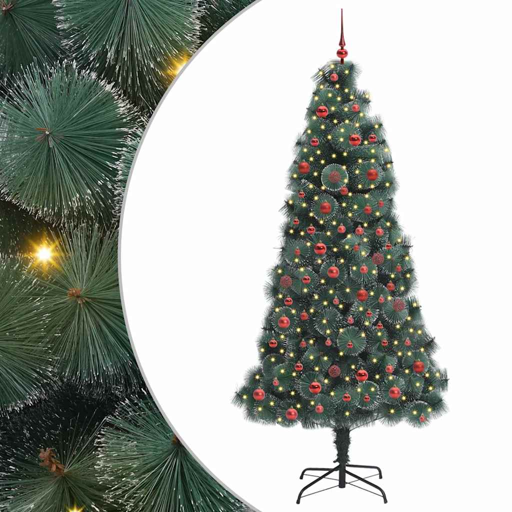 Künstlicher Beleuchteter Weihnachtsbaum Mit Kugel-Set 120 Cm