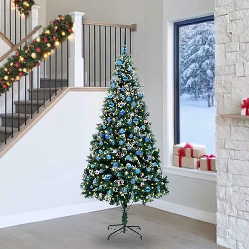 Künstlicher Weihnachtsbaum Mit 300 Leds Mit Ständer Grün 210 Cm