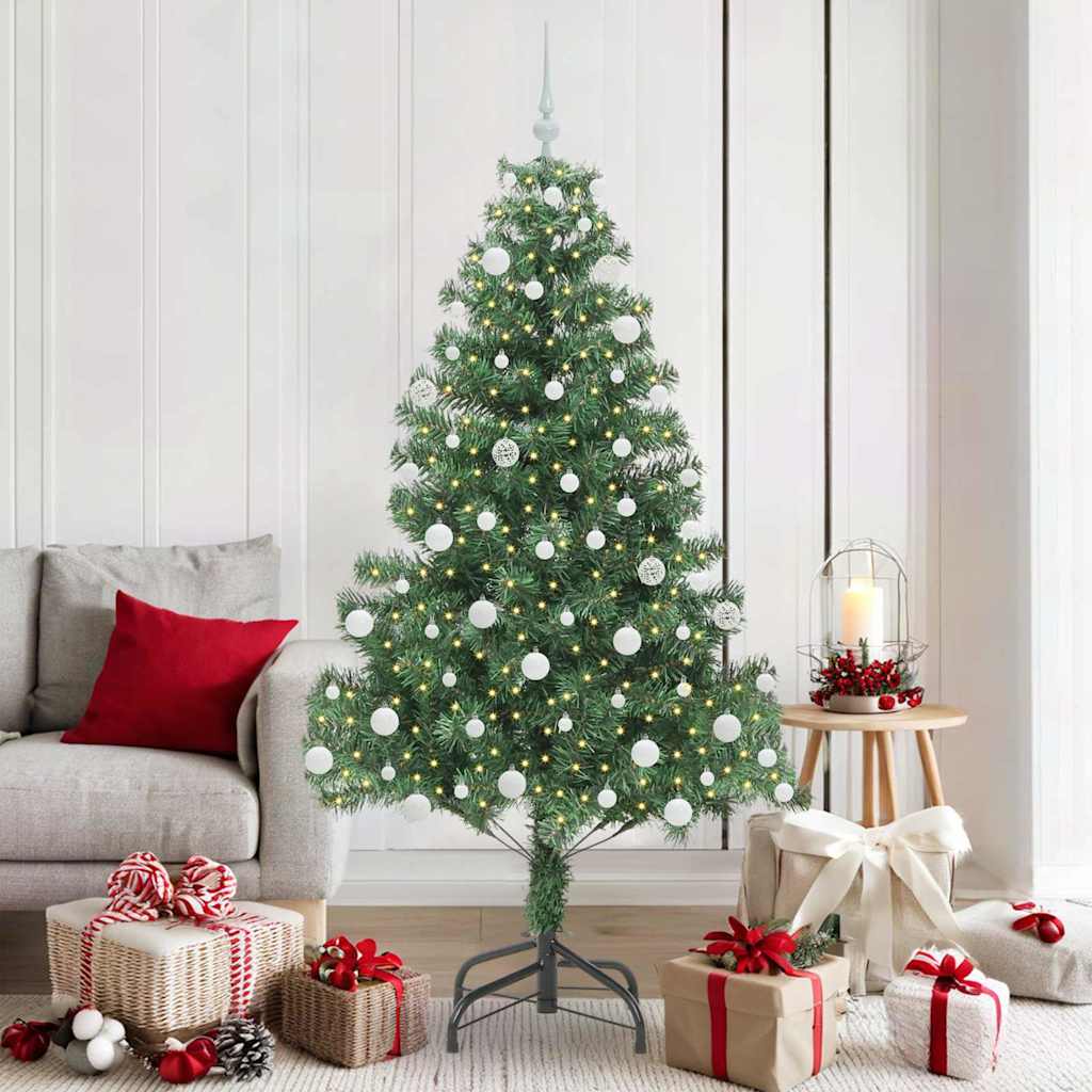 Künstlicher Weihnachtsbaum Beleuchtung Kugeln 150Cm 380 Zweige Grün