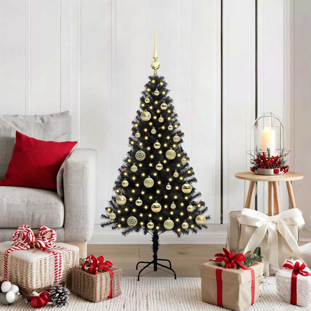 Weihnachtsbaum Mit 300 Leds Mit Ständer Pvc Schwarz