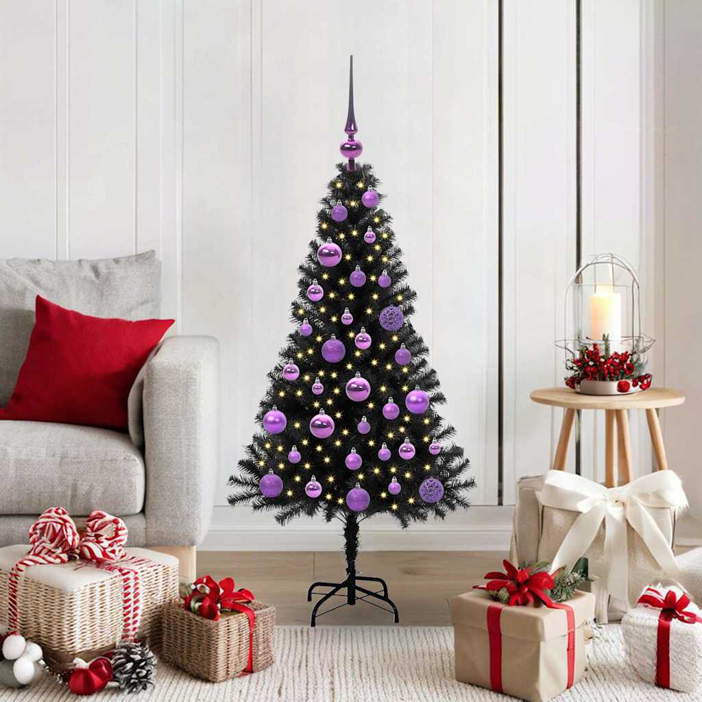 Weihnachtsbaum Mit 300 Leds Mit Ständer Pvc Schwarz