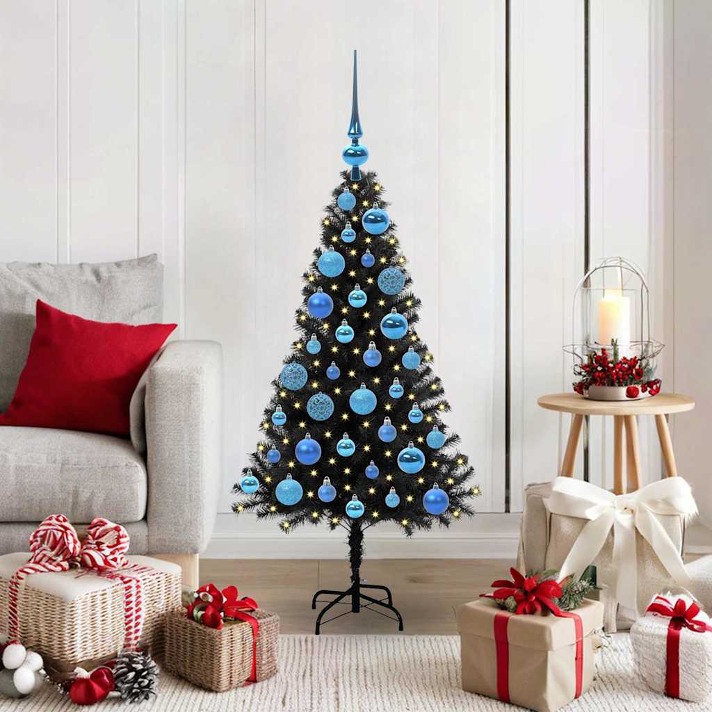 Weihnachtsbaum Mit 300 Leds Mit Ständer Pvc Schwarz
