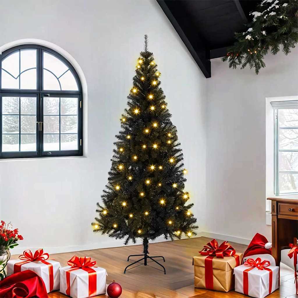 Weihnachtsbaum Mit 300 Leds Mit Ständer Pvc Schwarz
