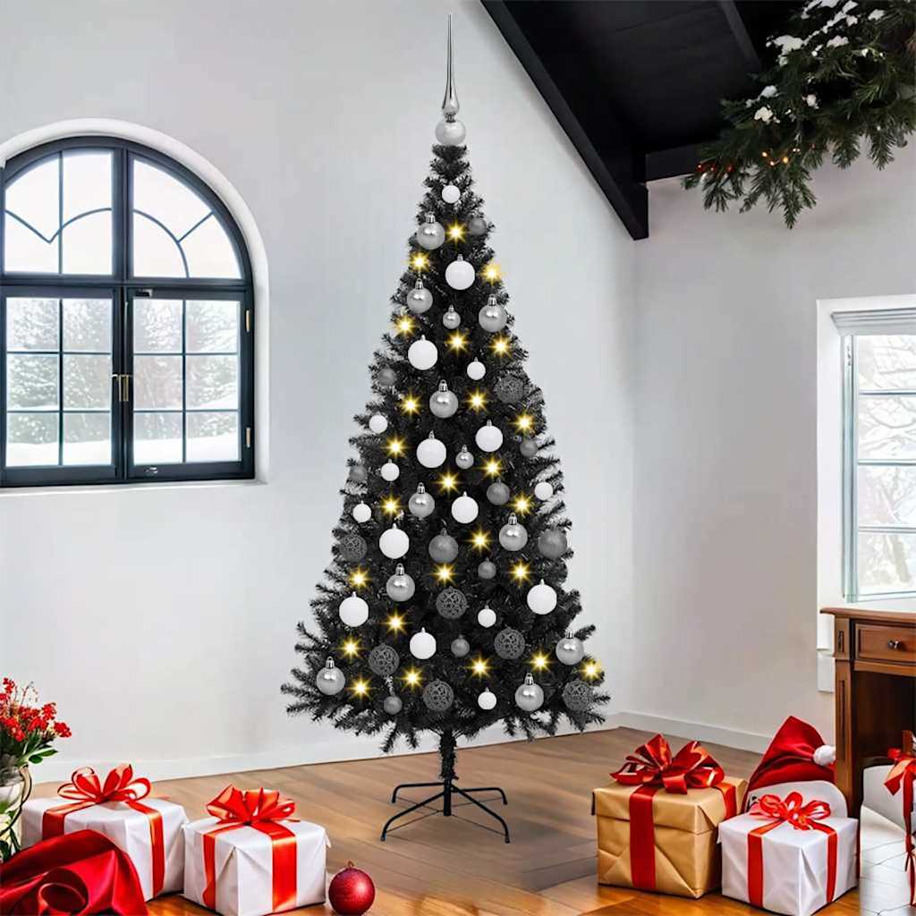 Weihnachtsbaum Mit 300 Leds Mit Ständer Pvc Schwarz