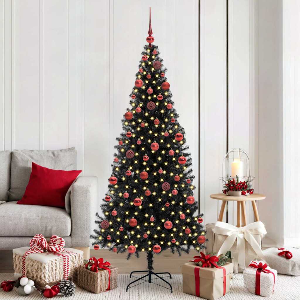 Weihnachtsbaum Mit 300 Leds Mit Ständer Pvc Schwarz