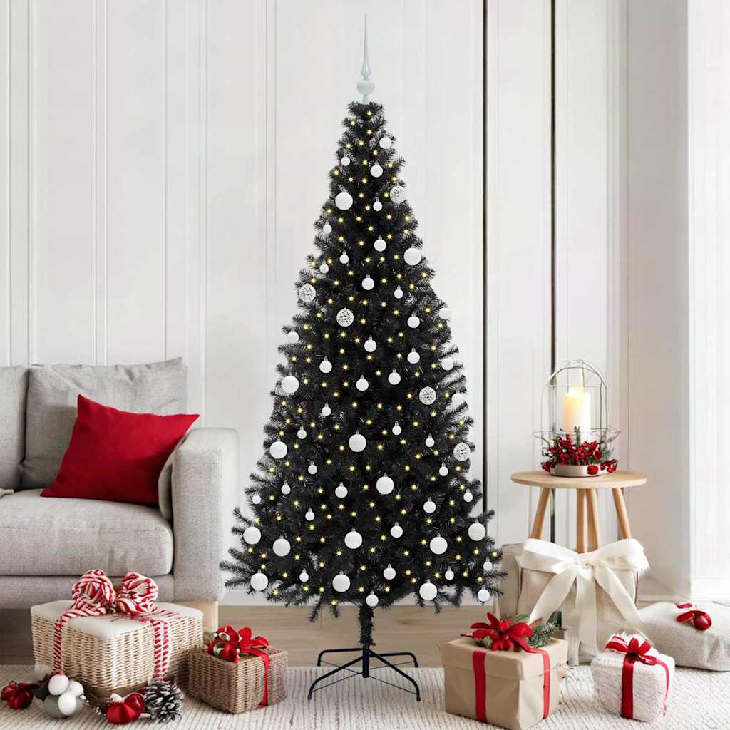 Weihnachtsbaum Mit 300 Leds Mit Ständer Pvc Schwarz