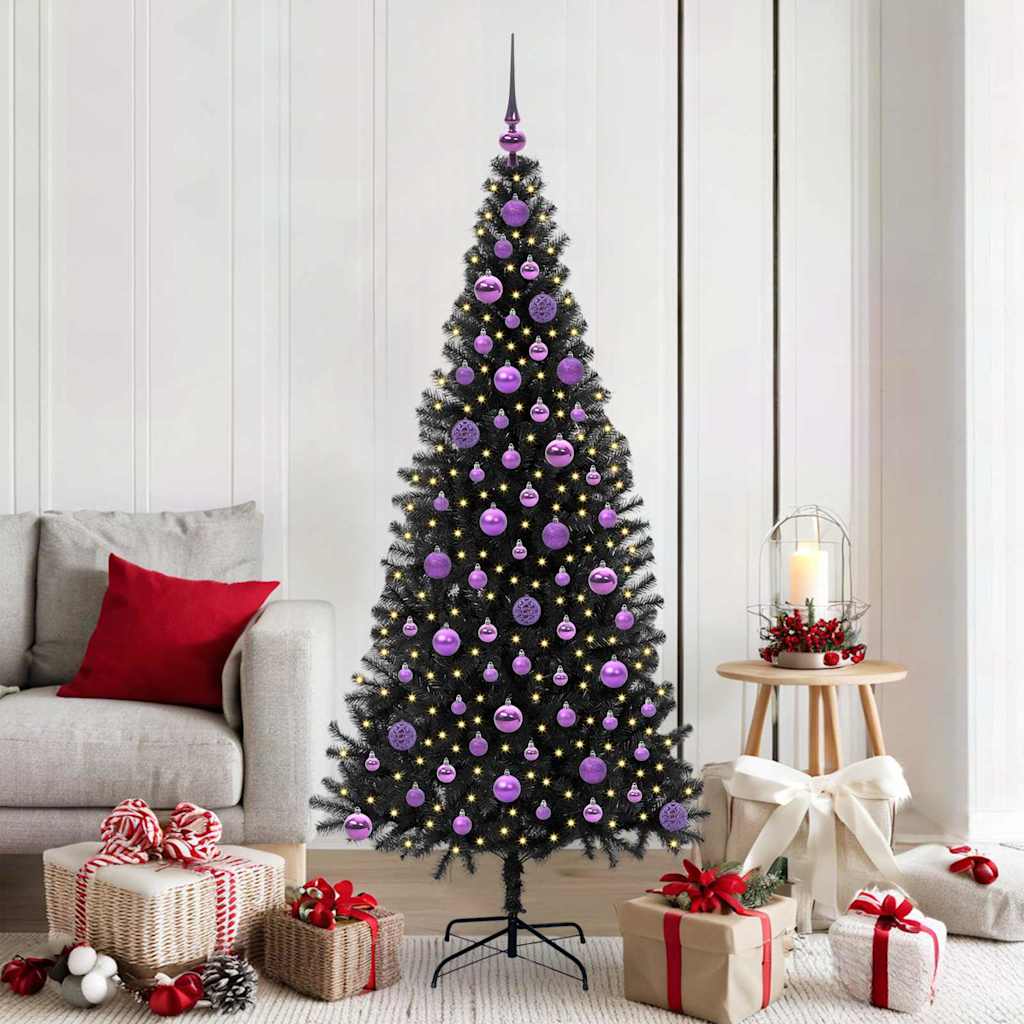 Weihnachtsbaum Mit 300 Leds Mit Ständer Pvc Schwarz