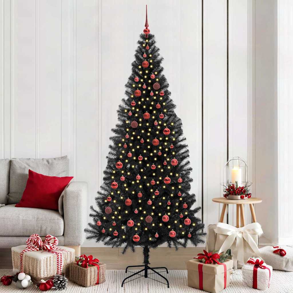 Weihnachtsbaum Mit 300 Leds Mit Ständer Pvc Schwarz