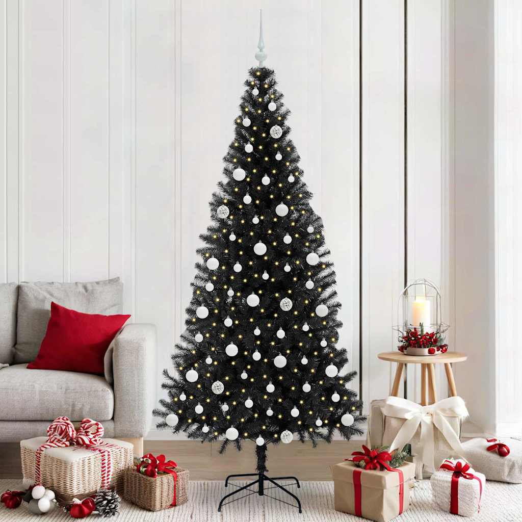 Weihnachtsbaum Mit 300 Leds Mit Ständer Pvc Schwarz