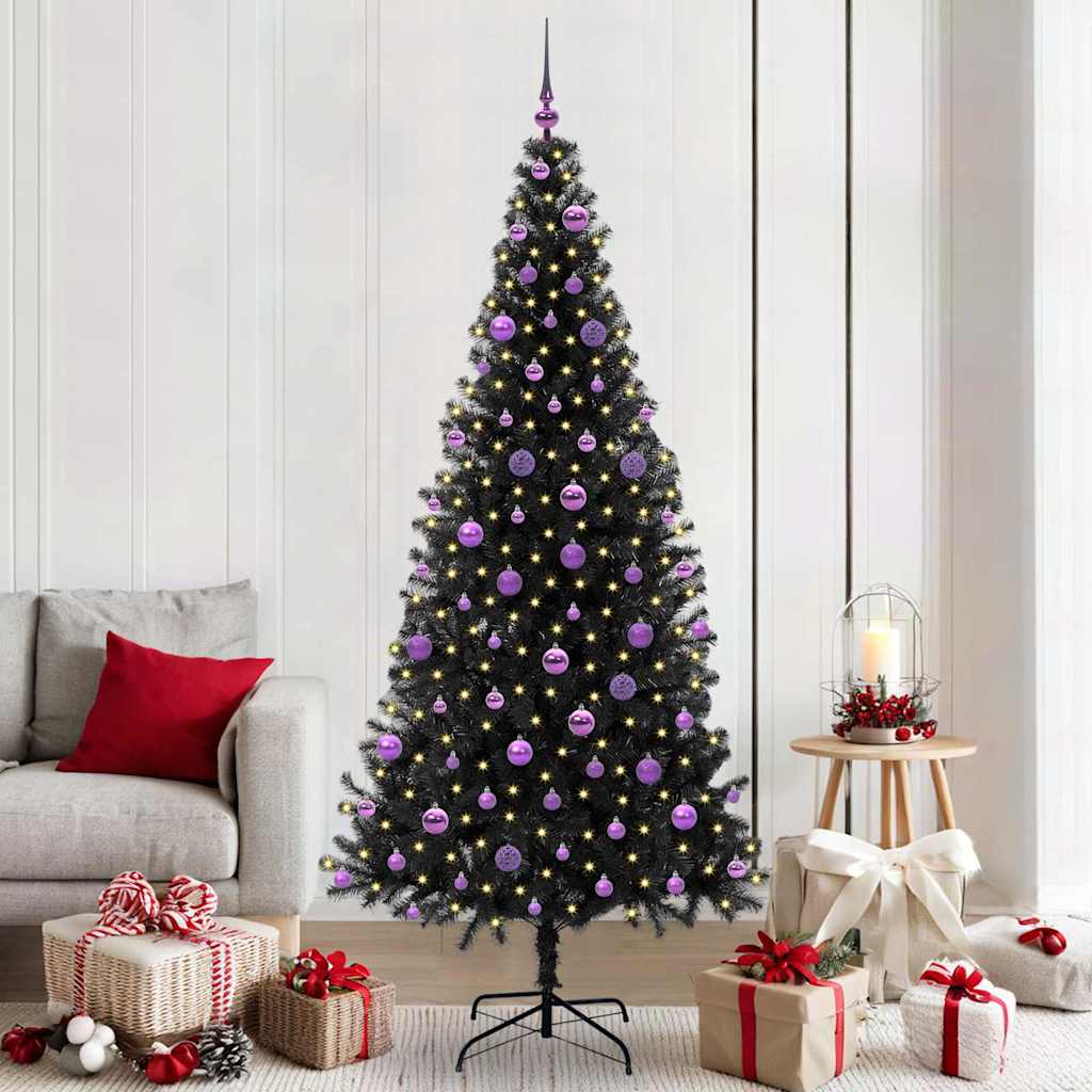 Weihnachtsbaum Mit 300 Leds Mit Ständer Pvc Schwarz
