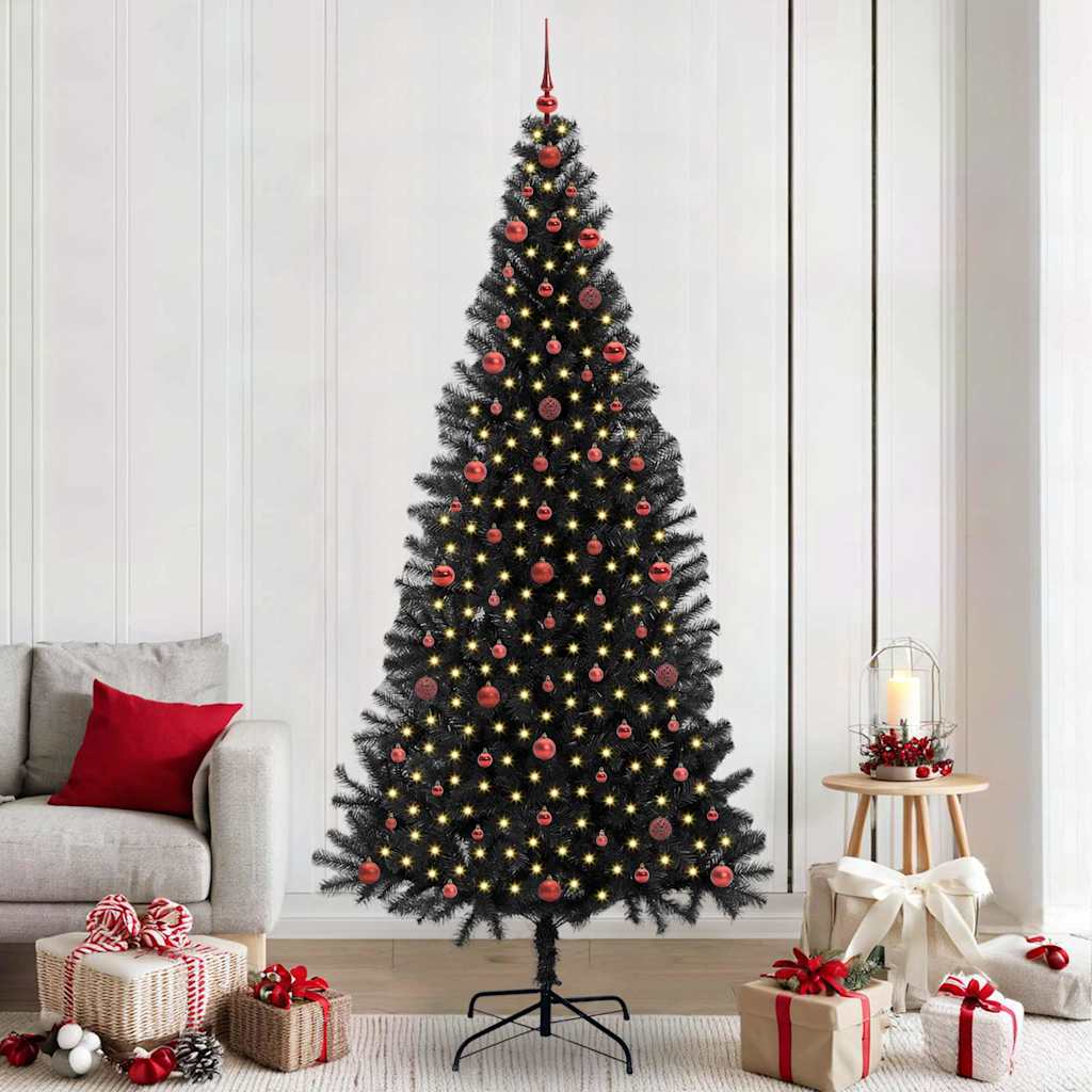 Weihnachtsbaum Mit 300 Leds Mit Ständer Pvc Schwarz