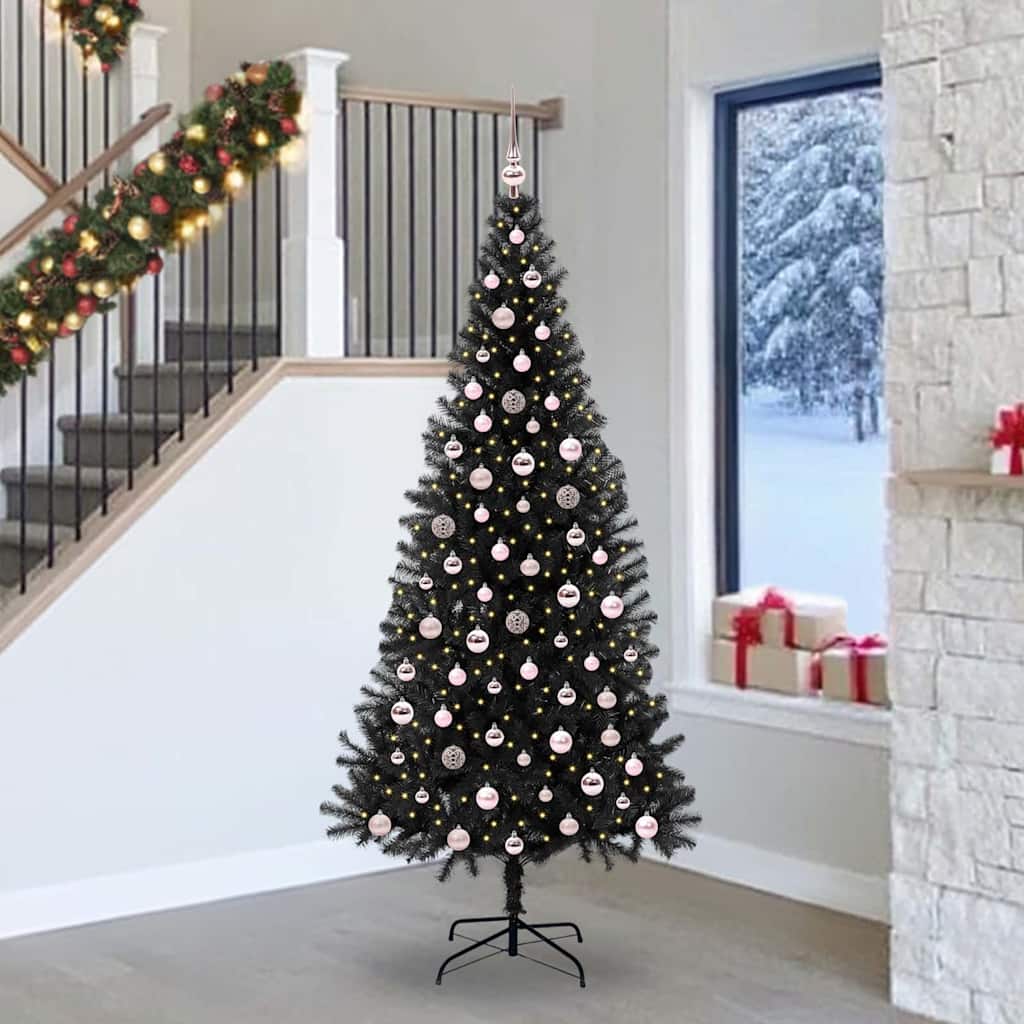 Weihnachtsbaum Mit 300 Leds Mit Ständer Pvc Schwarz