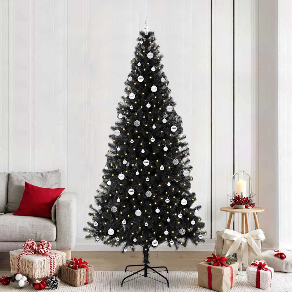Weihnachtsbaum Mit 300 Leds Mit Ständer Pvc Schwarz