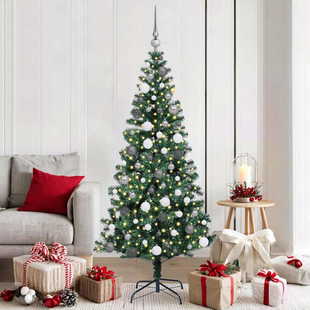Künstlicher Vorbeleuchteter Weihnachtsbaum Grün