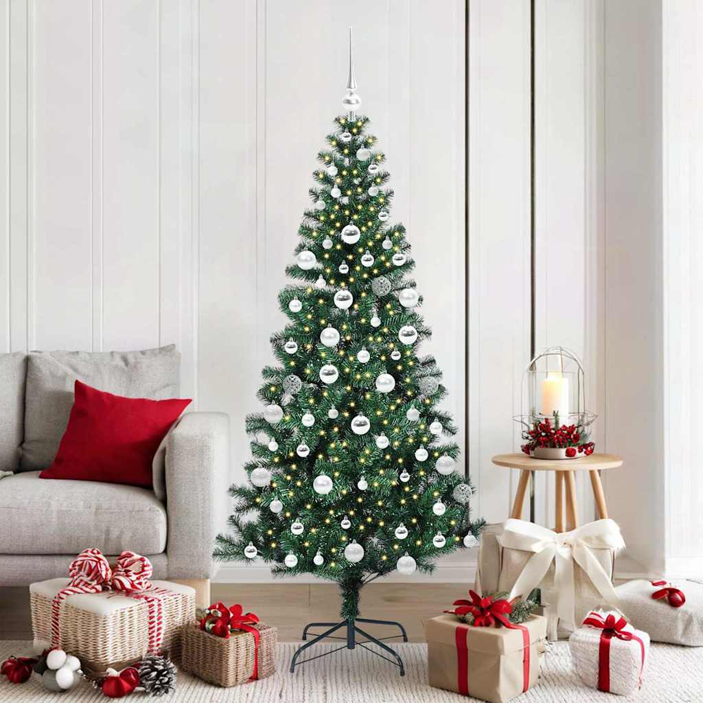 Künstlicher Vorbeleuchteter Weihnachtsbaum Grün
