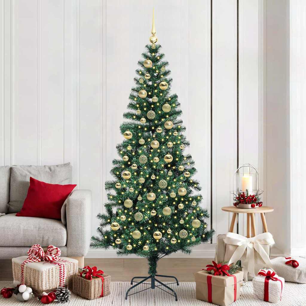 Künstlicher Vorbeleuchteter Weihnachtsbaum Grün
