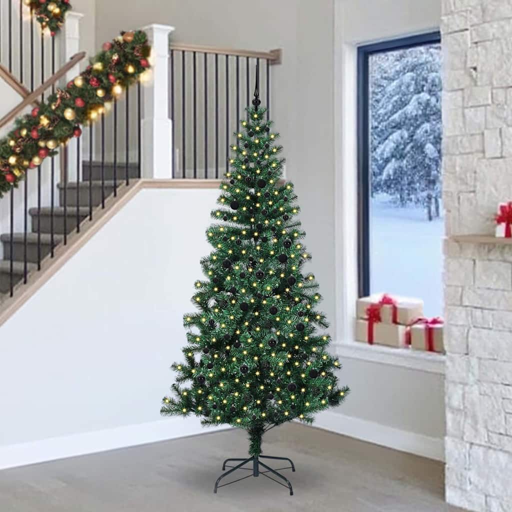 Künstlicher Vorbeleuchteter Weihnachtsbaum Grün