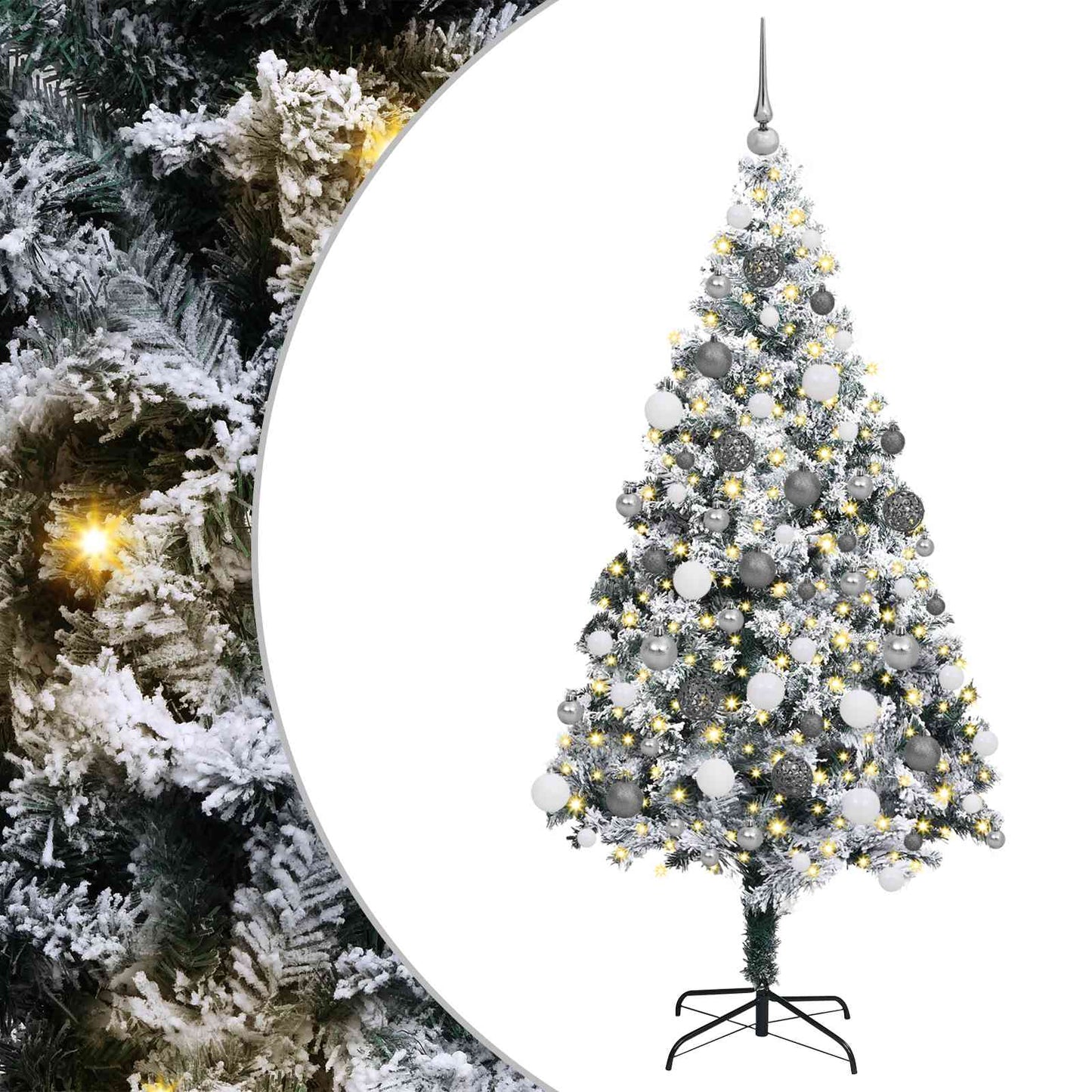 Künstlicher Weihnachtsbaum Mit 300 Leds Mit Ständer Weiß 180 Cm