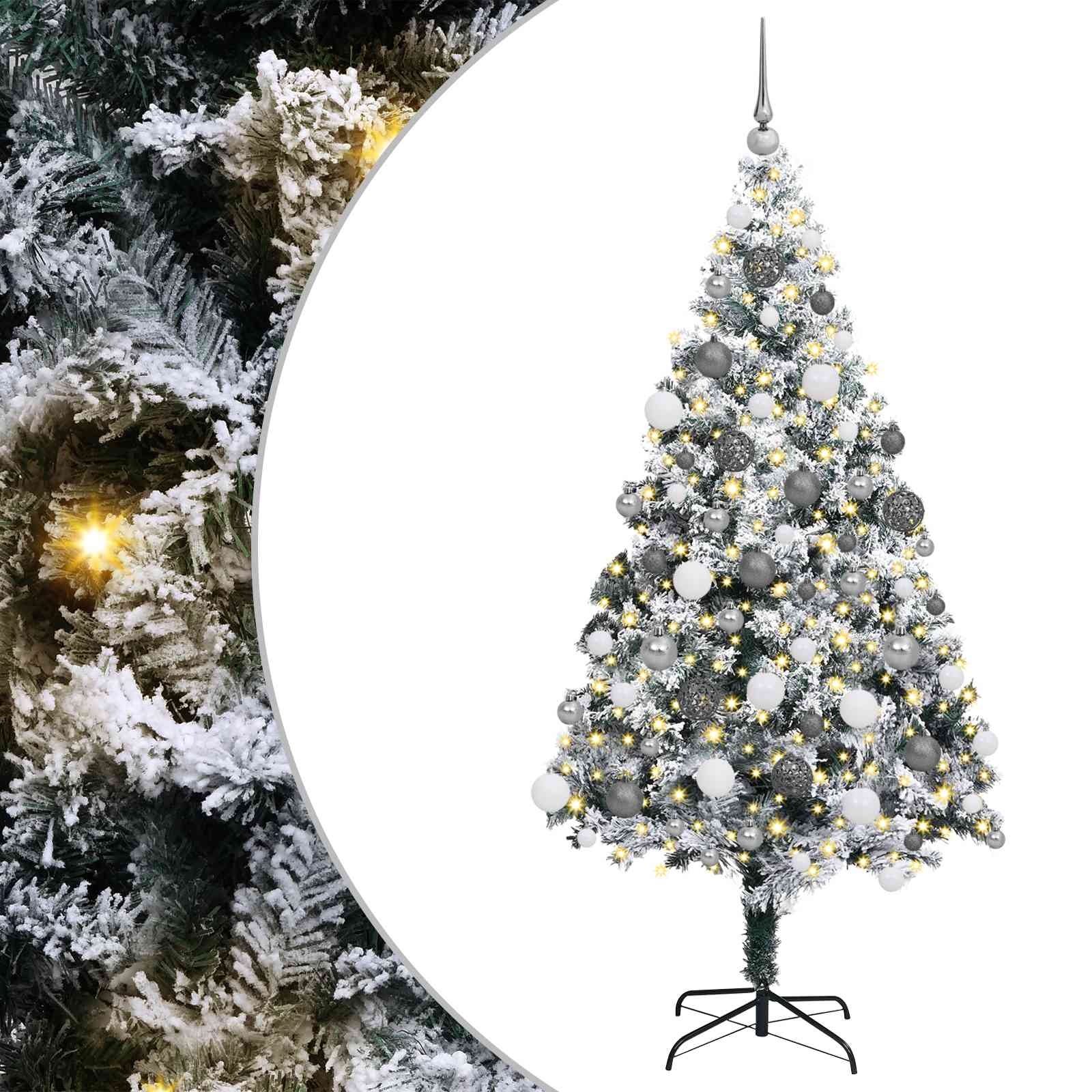 Künstlicher Weihnachtsbaum Mit 300 Leds Mit Ständer Weiß 180 Cm