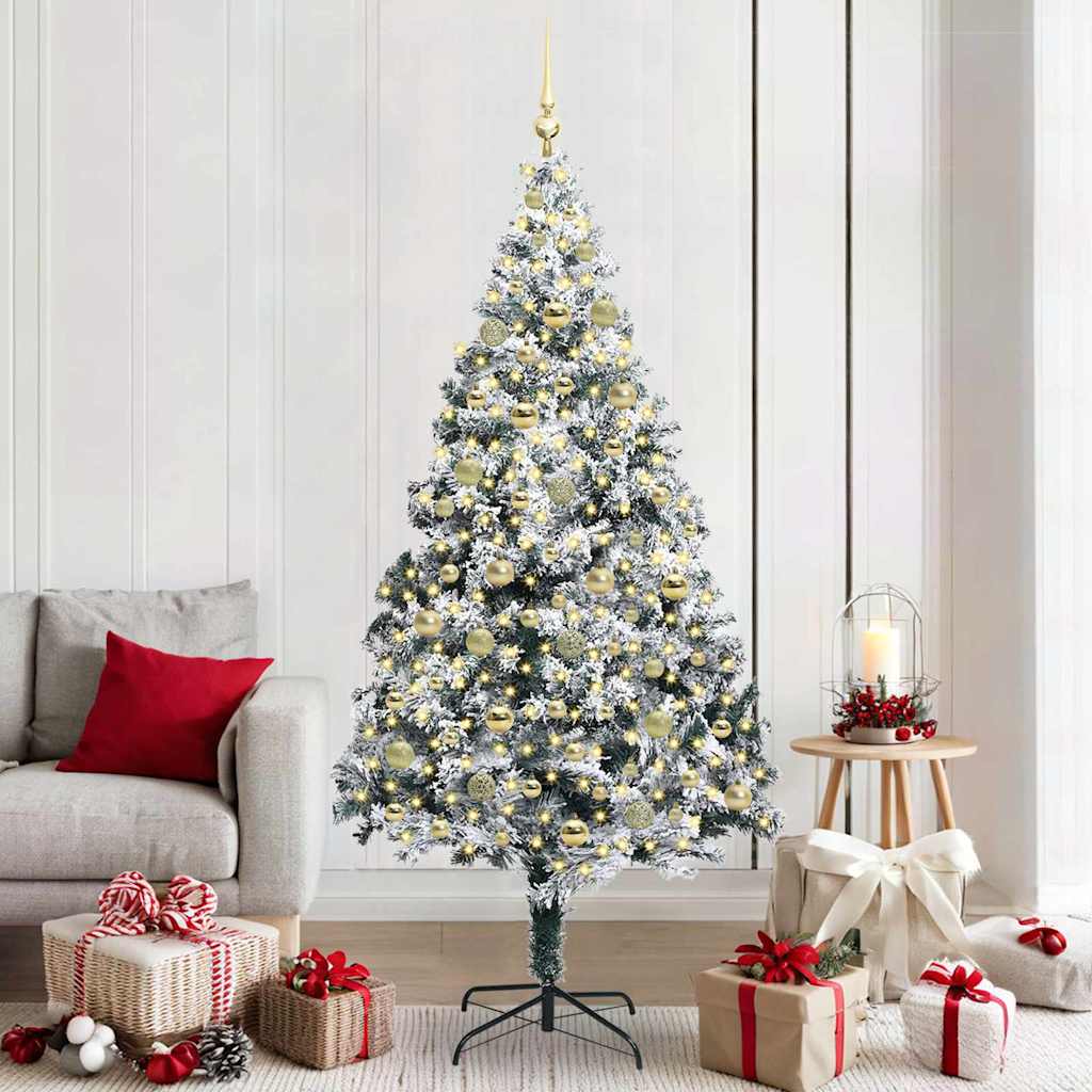 Künstlicher Weihnachtsbaum Mit 300 Leds Mit Ständer Weiß 180 Cm