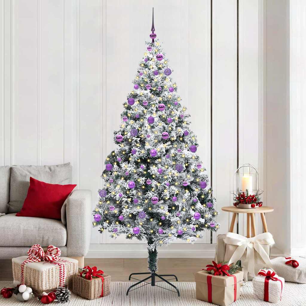 Künstlicher Weihnachtsbaum Mit 300 Leds Mit Ständer Weiß 180 Cm