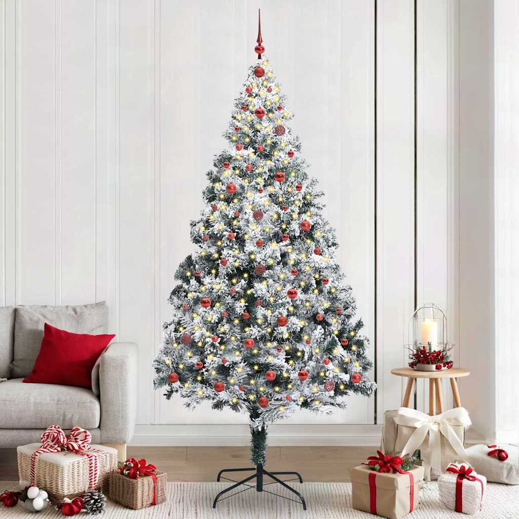 Künstlicher Weihnachtsbaum Mit 300 Leds Mit Ständer Weiß 180 Cm