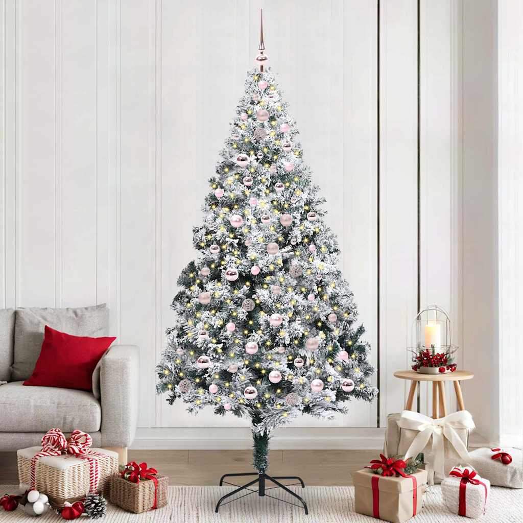Künstlicher Weihnachtsbaum Mit 300 Leds Mit Ständer Weiß 180 Cm