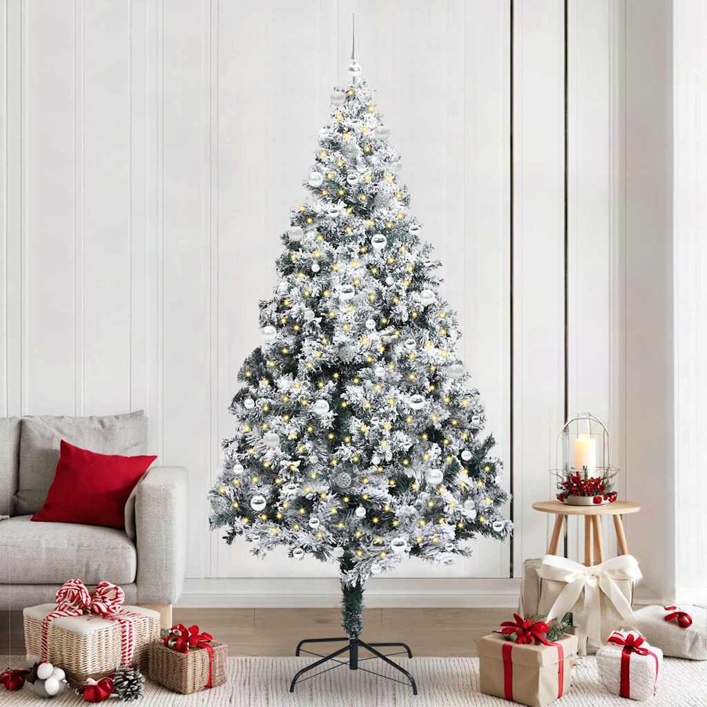 Künstlicher Weihnachtsbaum Mit 300 Leds Mit Ständer Weiß 180 Cm