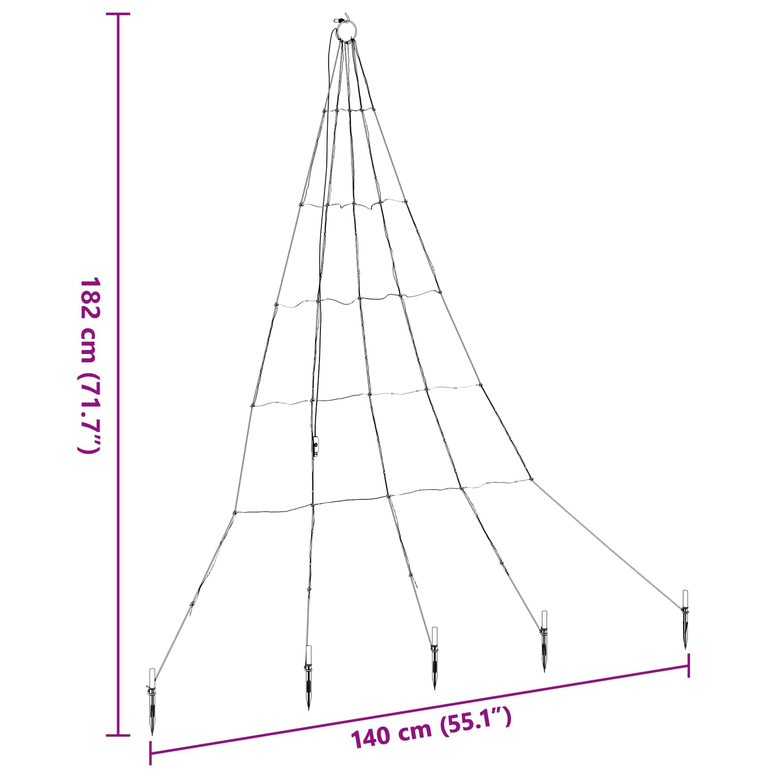 Led Weihnachtsbaum Mit Erdspießen Warmes Weiß Metall