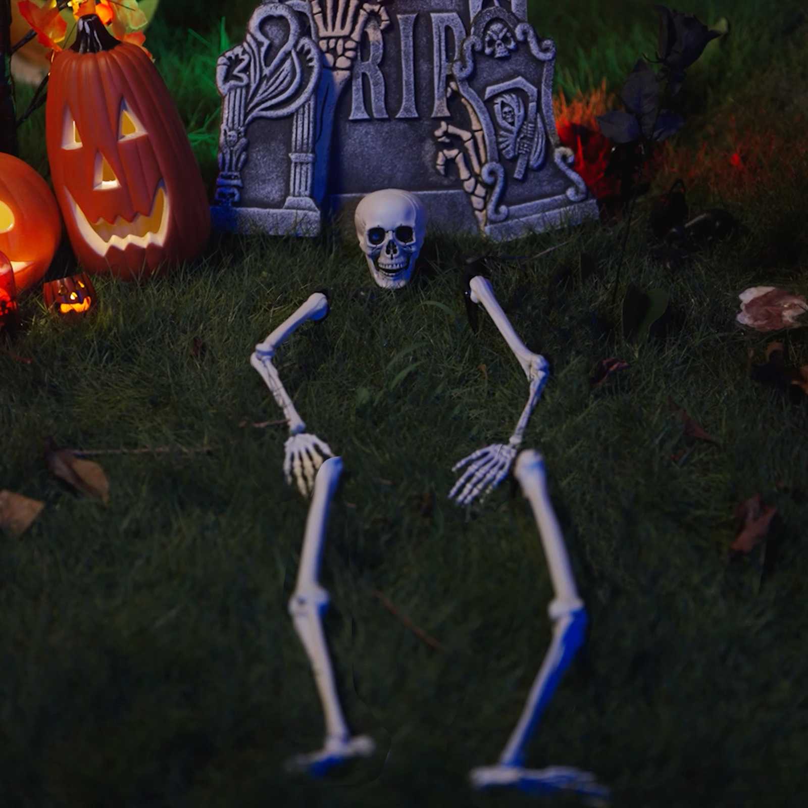 Halloween Skelett Mit Bodenspitzen Weiß 45,5 X 13 Cm