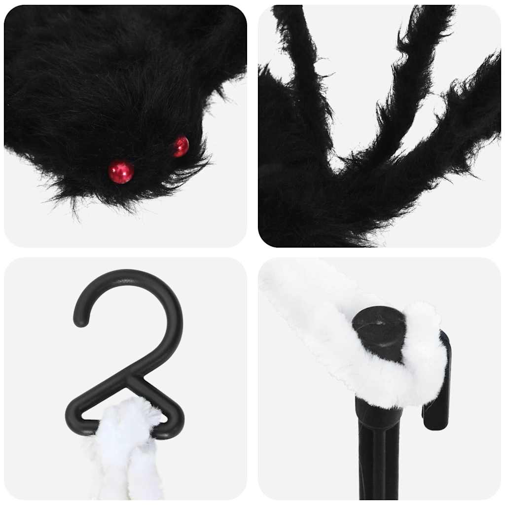 Halloween-Spinnendekoration Mit Netzen 4 Pcs Schwarz Und Weiß