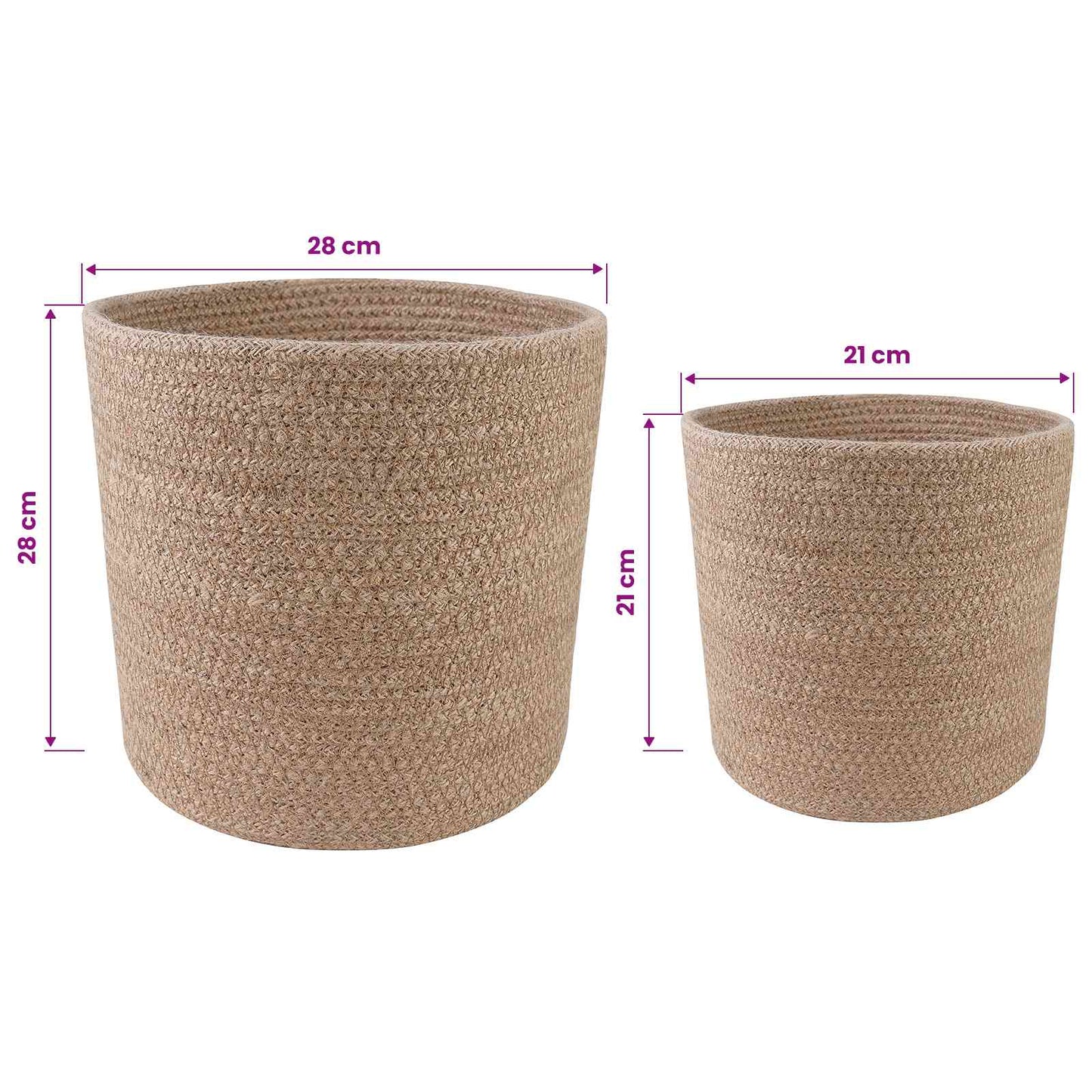 Pflanztopfsatz 2 Pcs Ø 28 X 28 Cm 100% Tossa-Jute