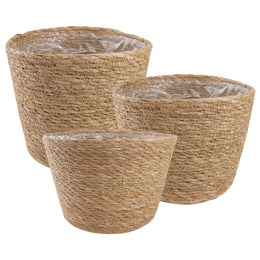 Seegras Pflanzenkörbe 3 Pcs Ø26 X 19 Cm 100% Seegras