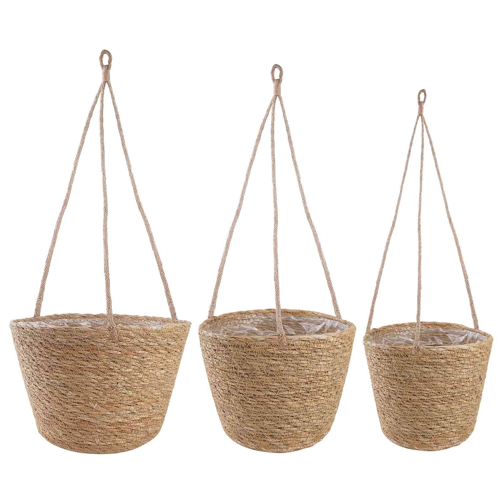 Seegras Pflanzenkörbe 3 Pcs Ø26 X 19 Cm 100% Seegras