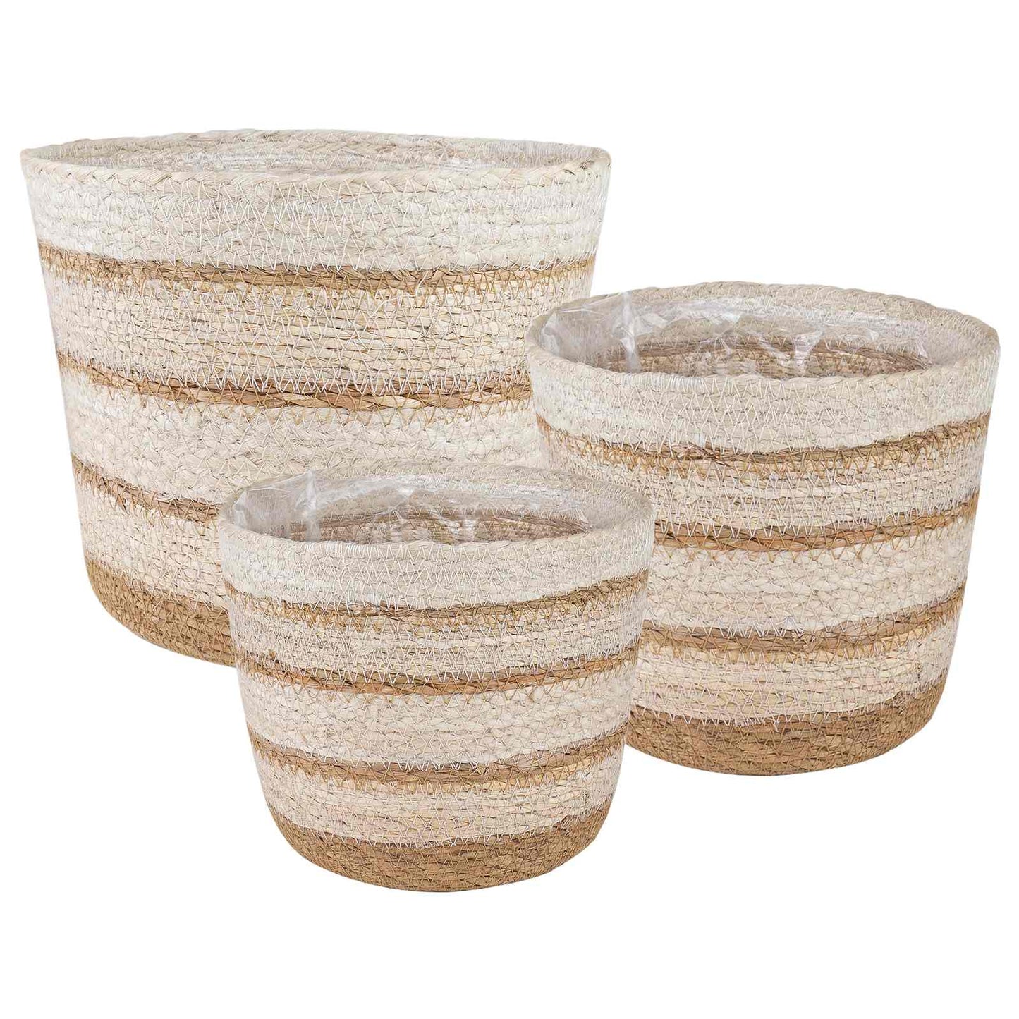Seegras Pflanzenkörbe 3 Pcs Ø26 X 19 Cm 100% Seegras