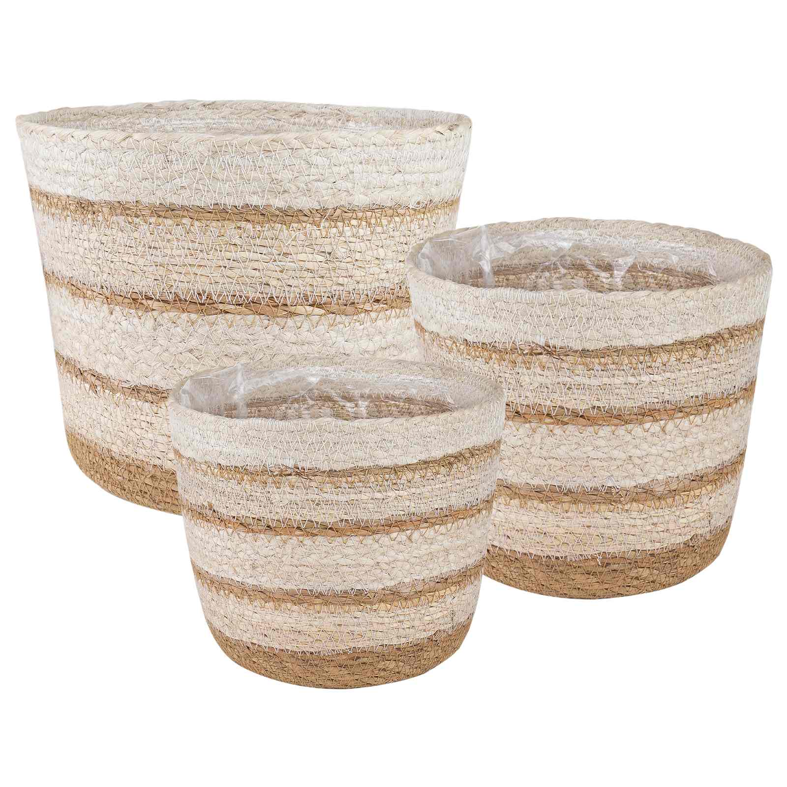 Seegras Pflanzenkörbe 3 Pcs Ø26 X 19 Cm 100% Seegras