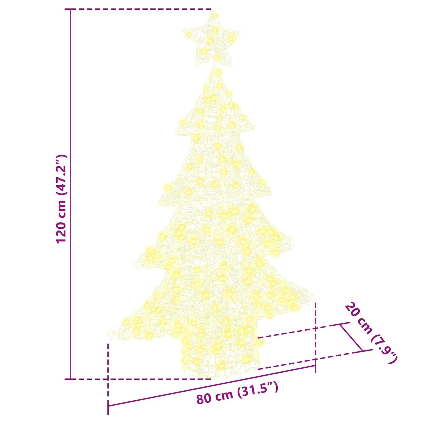 Weihnachtsbaum Mit 100 Leds 120 Cm Acryl