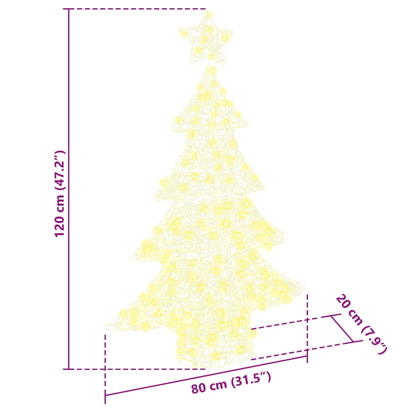 Weihnachtsbaum Mit 100 Leds 120 Cm Acryl