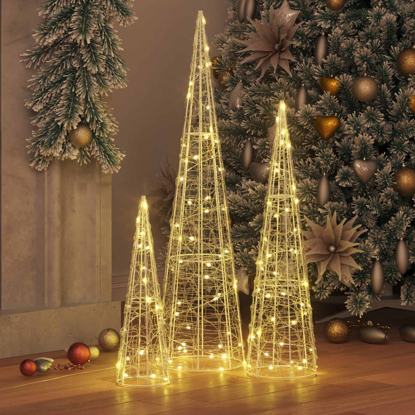 Weihnachtsbaum Mit 90 Leds 3 Pcs 20 X 20 X 80 Cm Acryl