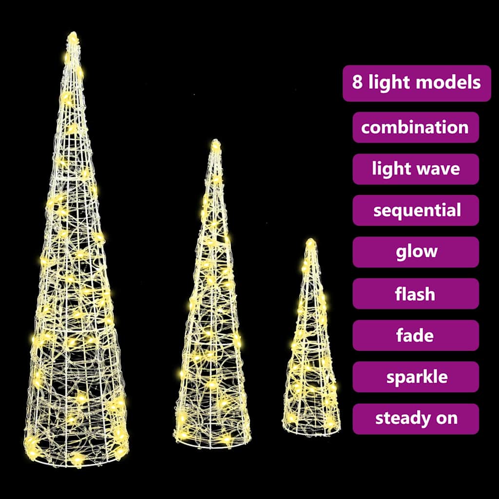 Weihnachtsbaum Mit 90 Leds 3 Pcs 20 X 20 X 80 Cm Acryl