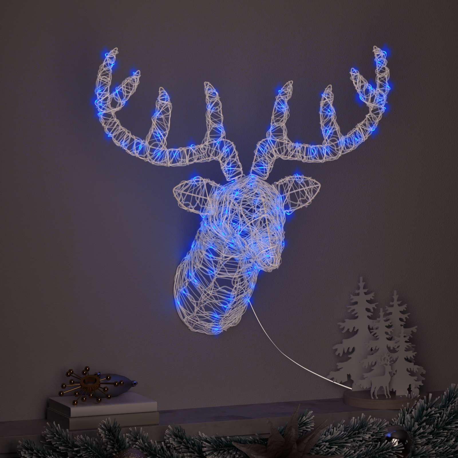 Rentierkopf Mit 140 Leds 68 X 36,5 X 62,5 Cm Acryl