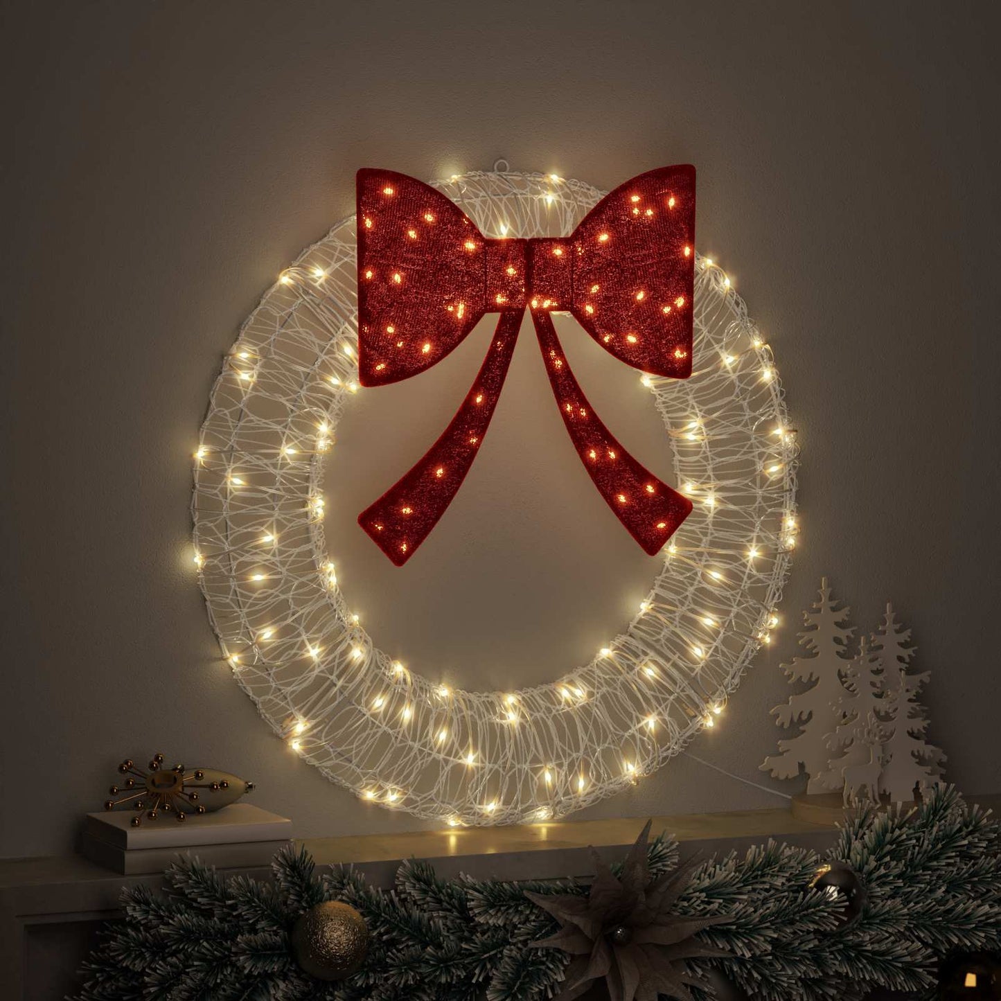 Kranz Mit 60 Leds 76 X 76 X 8,5 Cm Acryl