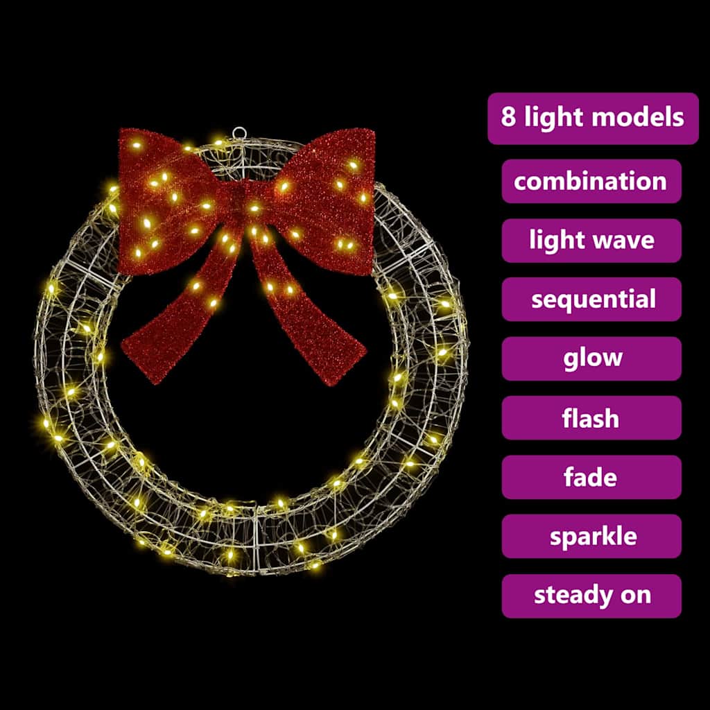 Kranz Mit 60 Leds 76 X 76 X 8,5 Cm Acryl