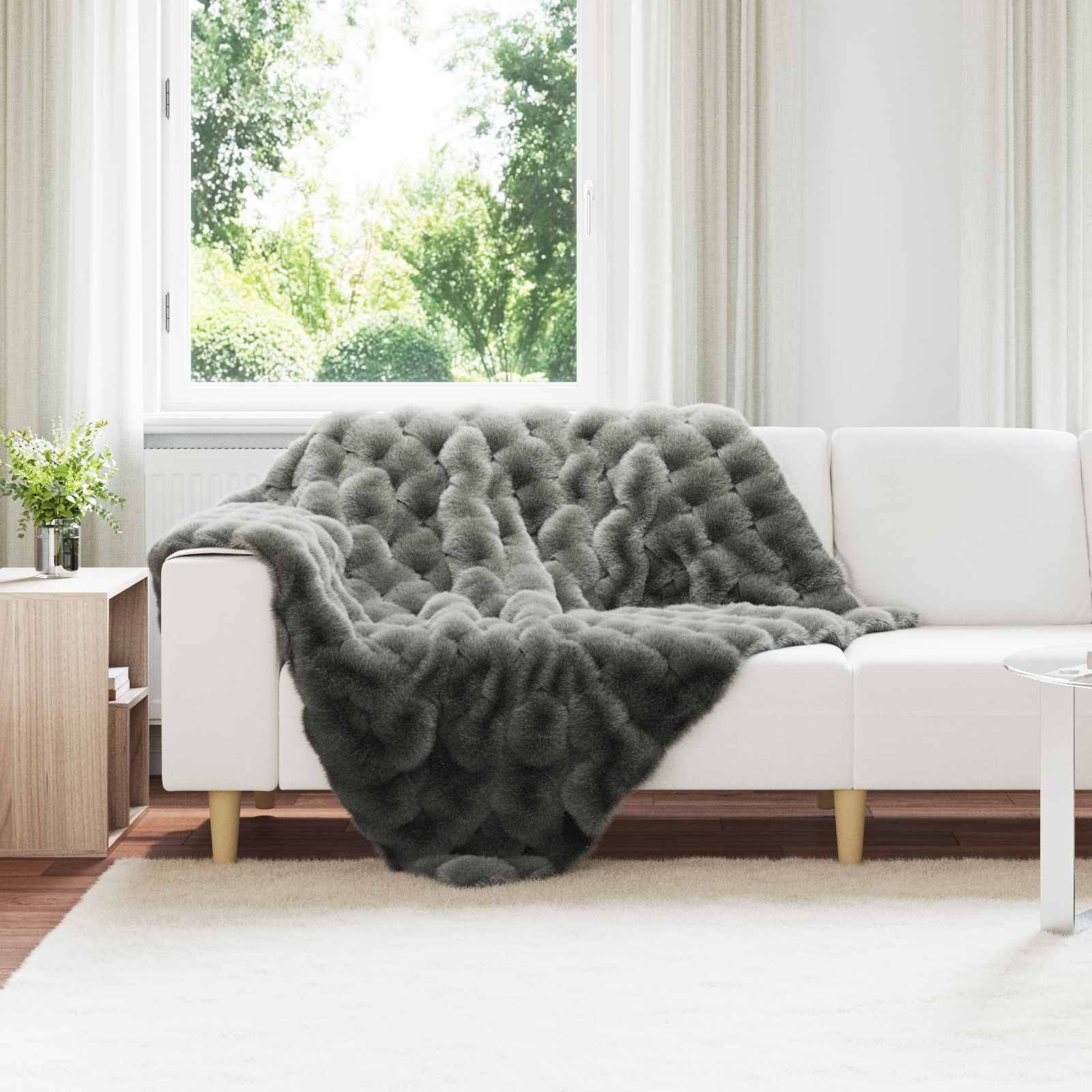 Rutschfeste Decke Aus Kunstkaninchenfell Olite 4 Pcs