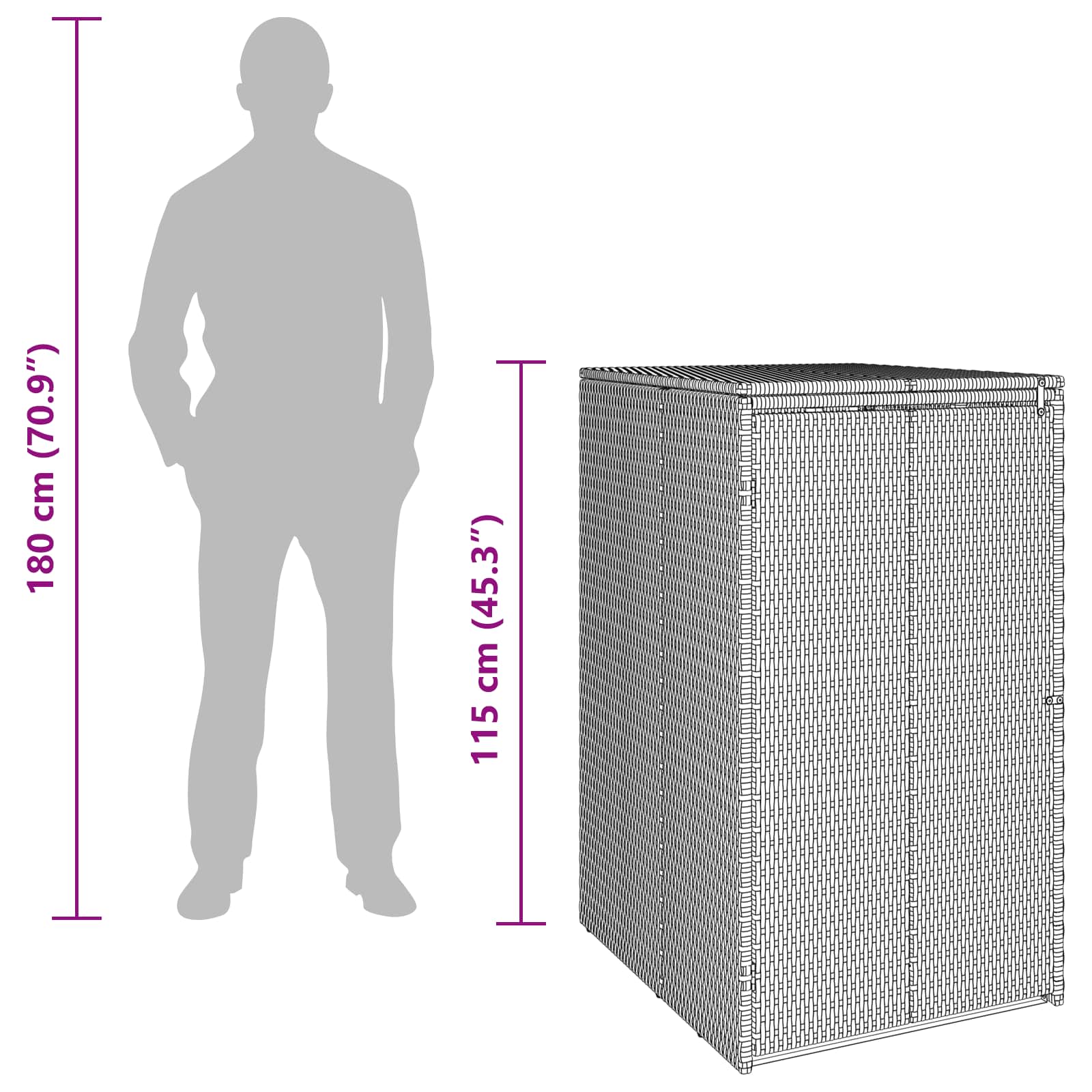 Mülltonnenbox 65 X 80 X 115 Cm Polyethylen