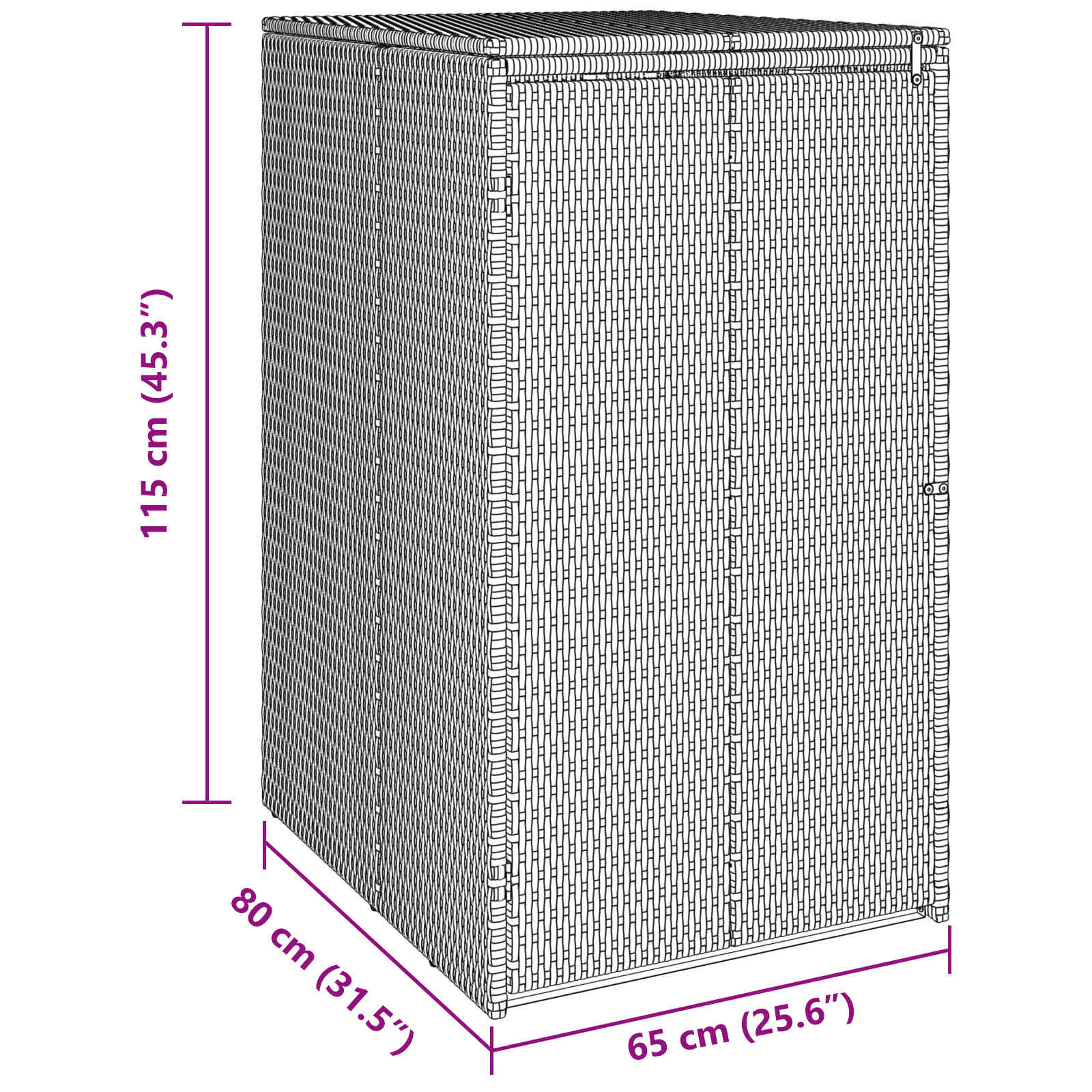 Mülltonnenbox 65 X 80 X 115 Cm Polyethylen